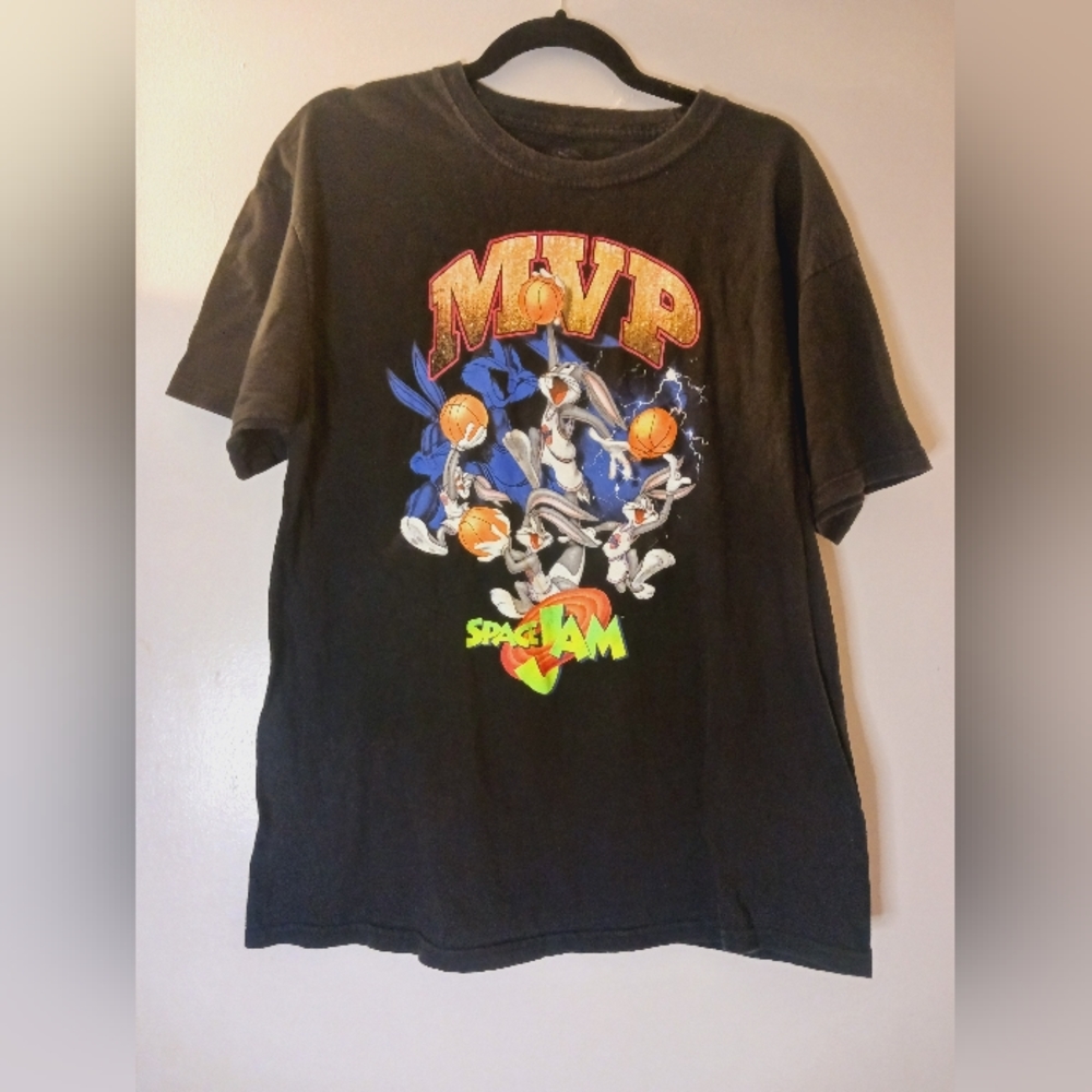 Space Jam Looney Tunes Bugs‎ Bunny MVP Graphic Size Large T-Shirt Tee Shirt